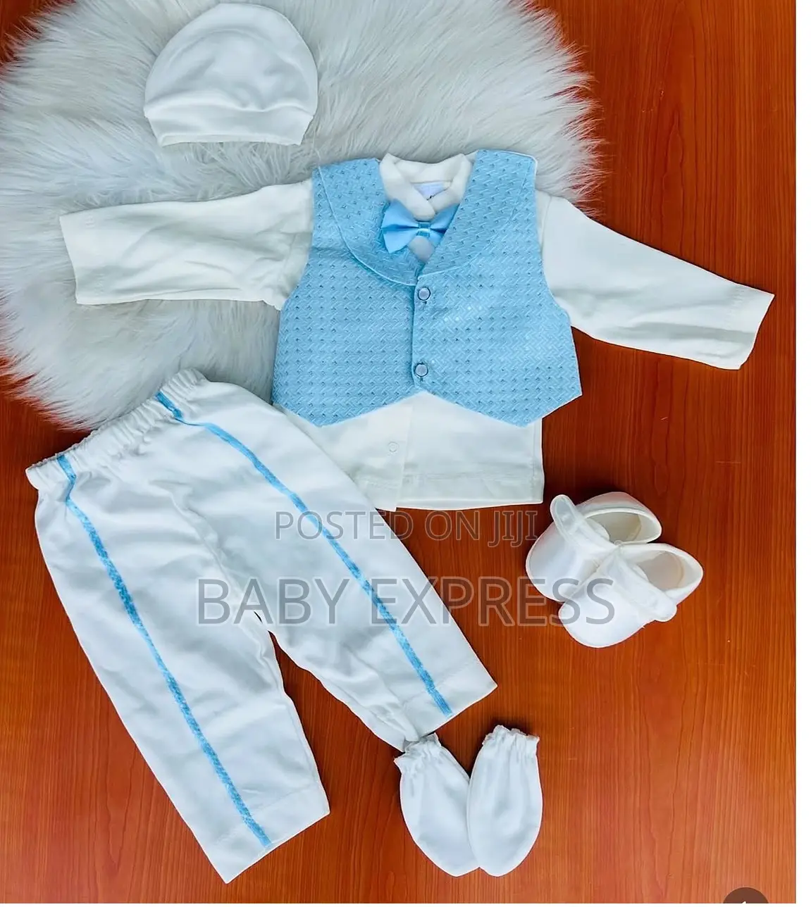 Newborn Christening Naming Ceremony Suit - Full 5-Piece Set