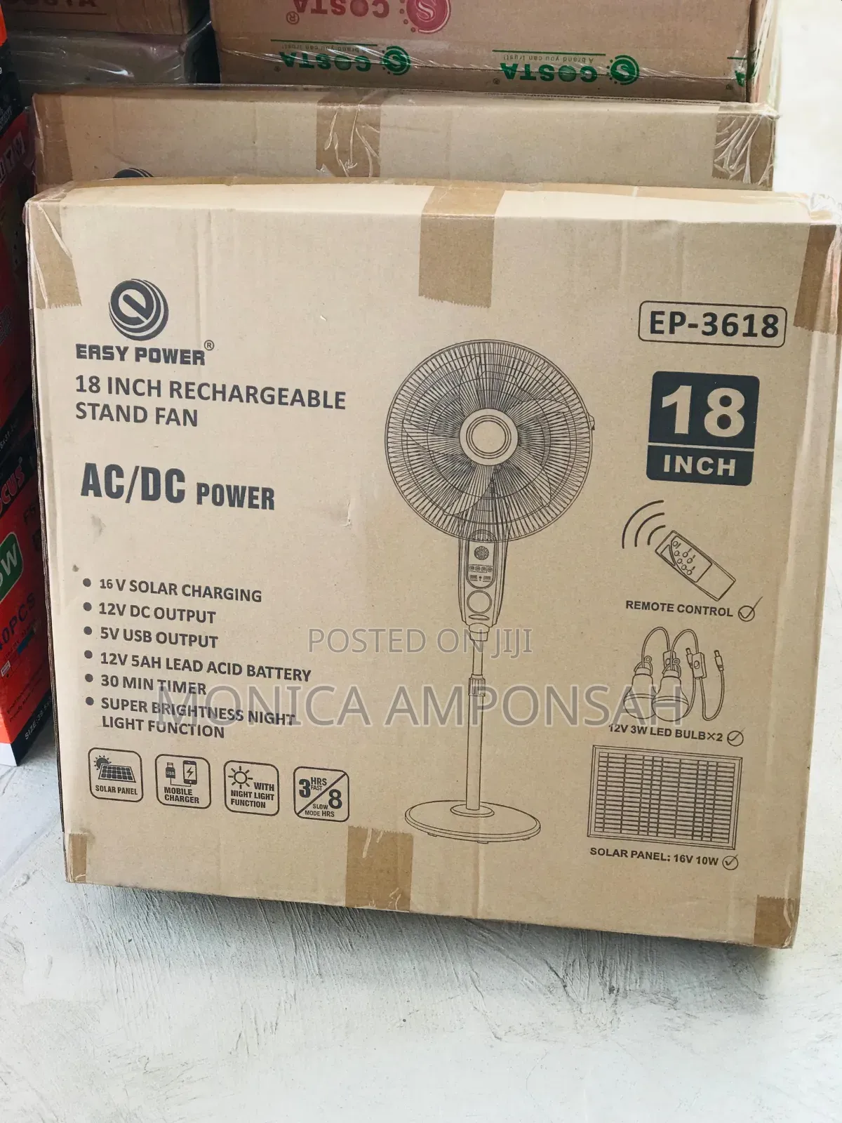 Rechargeable Solar Fan