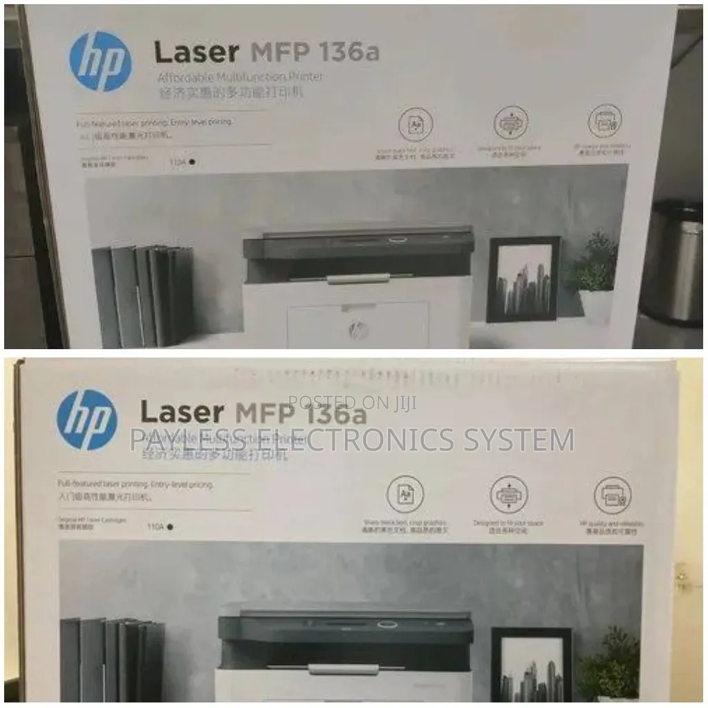 Hp Laserjet 136a Printer B/W Print Scan Copy / 110a Toner
