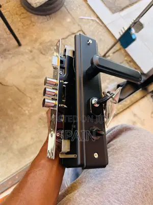 China Lock Black With Hinges (China Locks) Security Door Lock