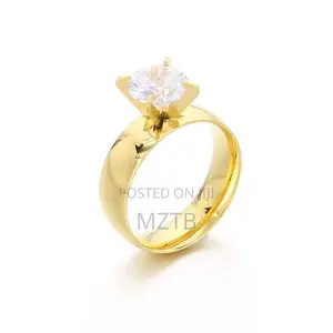 Non-Fade Zircon Promise/Wedding Ring - Gold