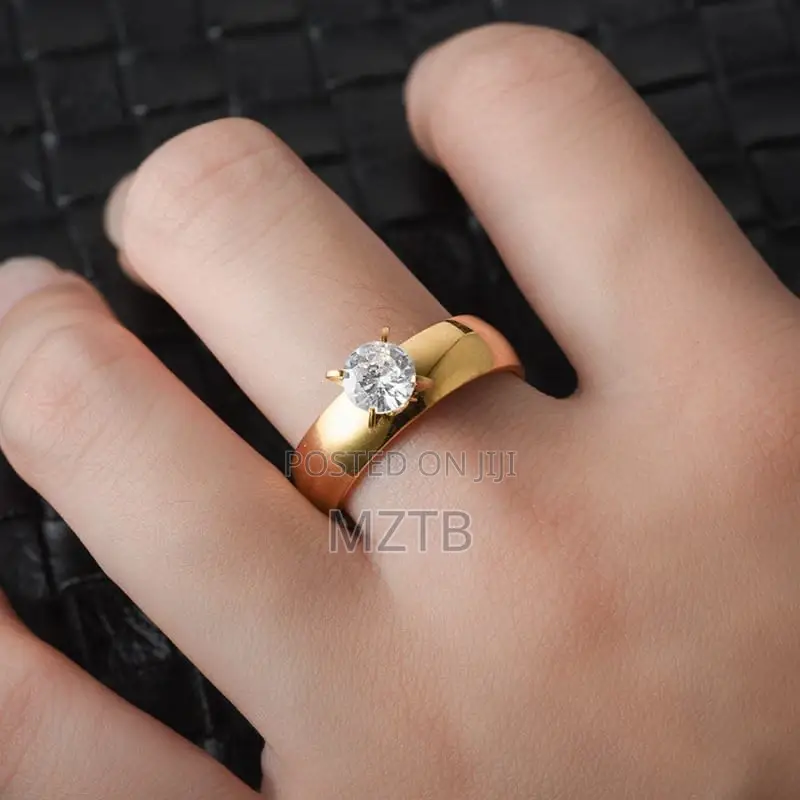 Non-Fade Zircon Promise/Wedding Ring - Gold