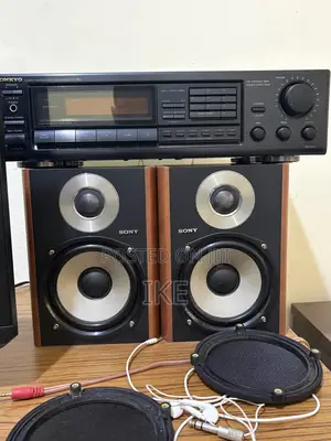Sony Bookshelf Speakers With Onkyo Amplifer