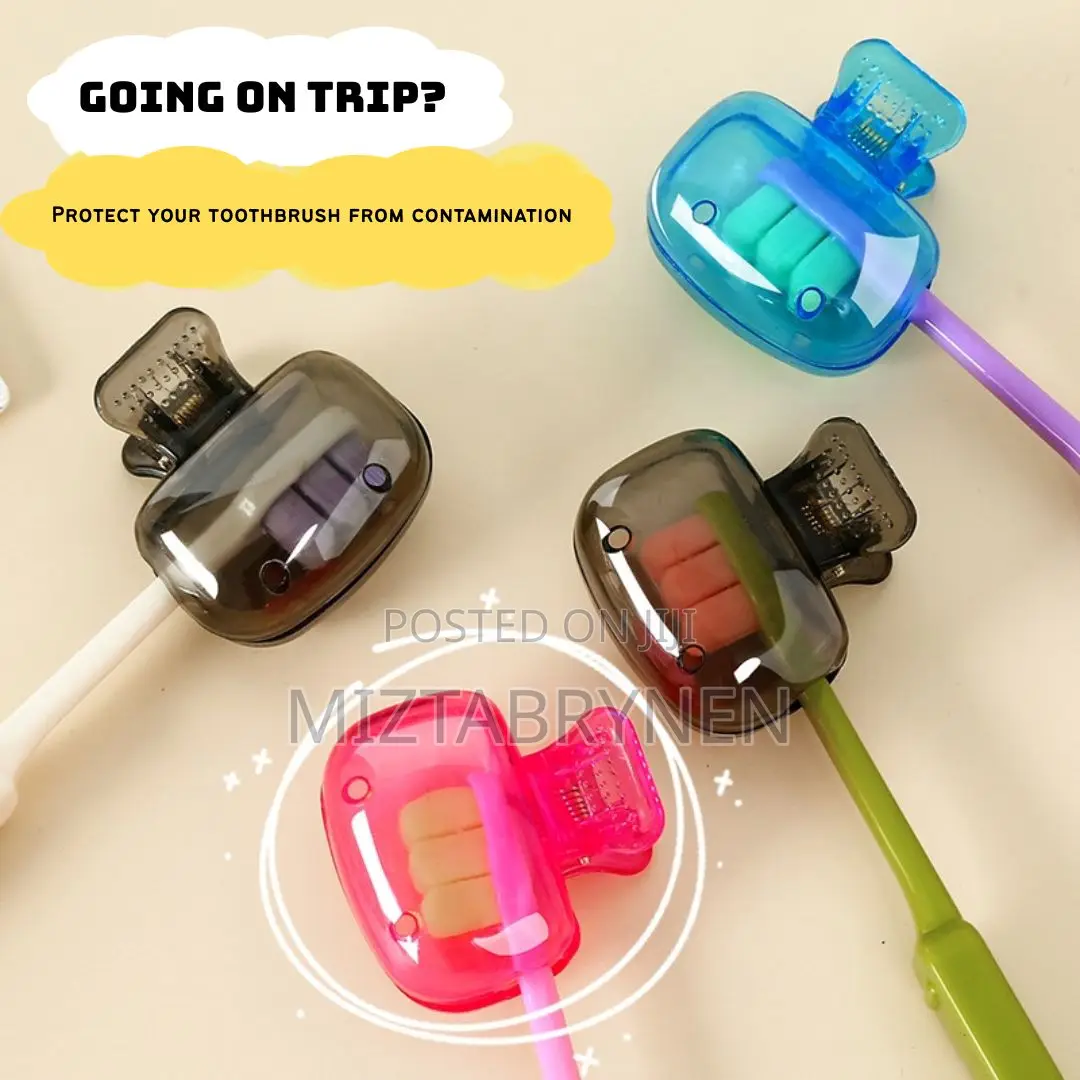 4pc Portable Toothbrush Cover Holder - Multicolor