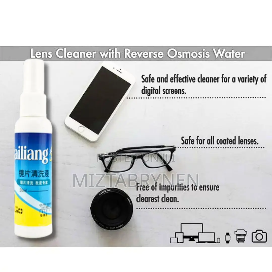 Lens Spray Solution for Eyeglass Camera Screens Cleaning - 50ml