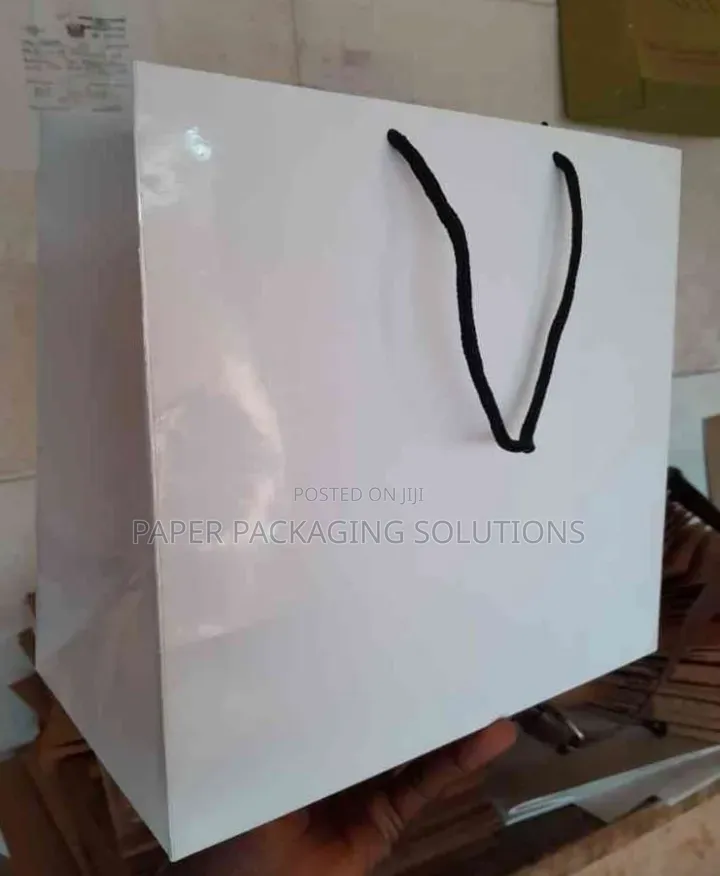 White Glossy Bag With Handle