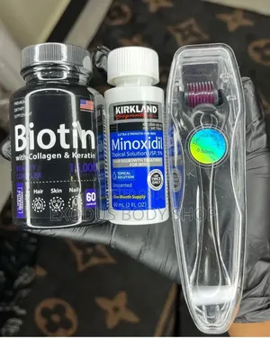 Biotin, Kirkland Minoxidil Derma Roller - Severe Baldness Treatment)