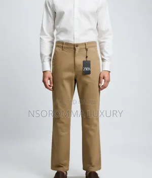 Straight Khaki Trousers