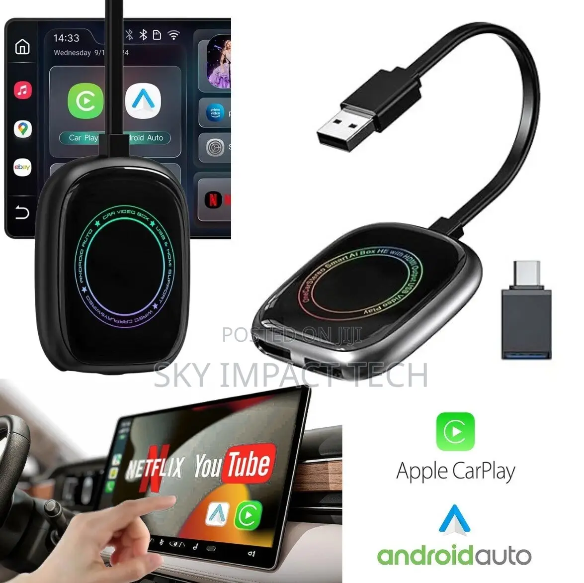 Wirelessl Android Auto/Carplay Ai Adapter