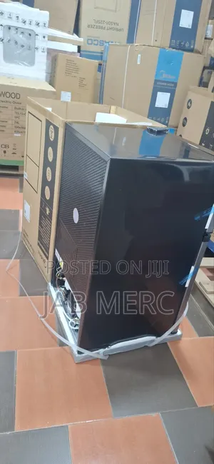 Promo Mini Fridge Top Freezer Double Doors Dark Silver