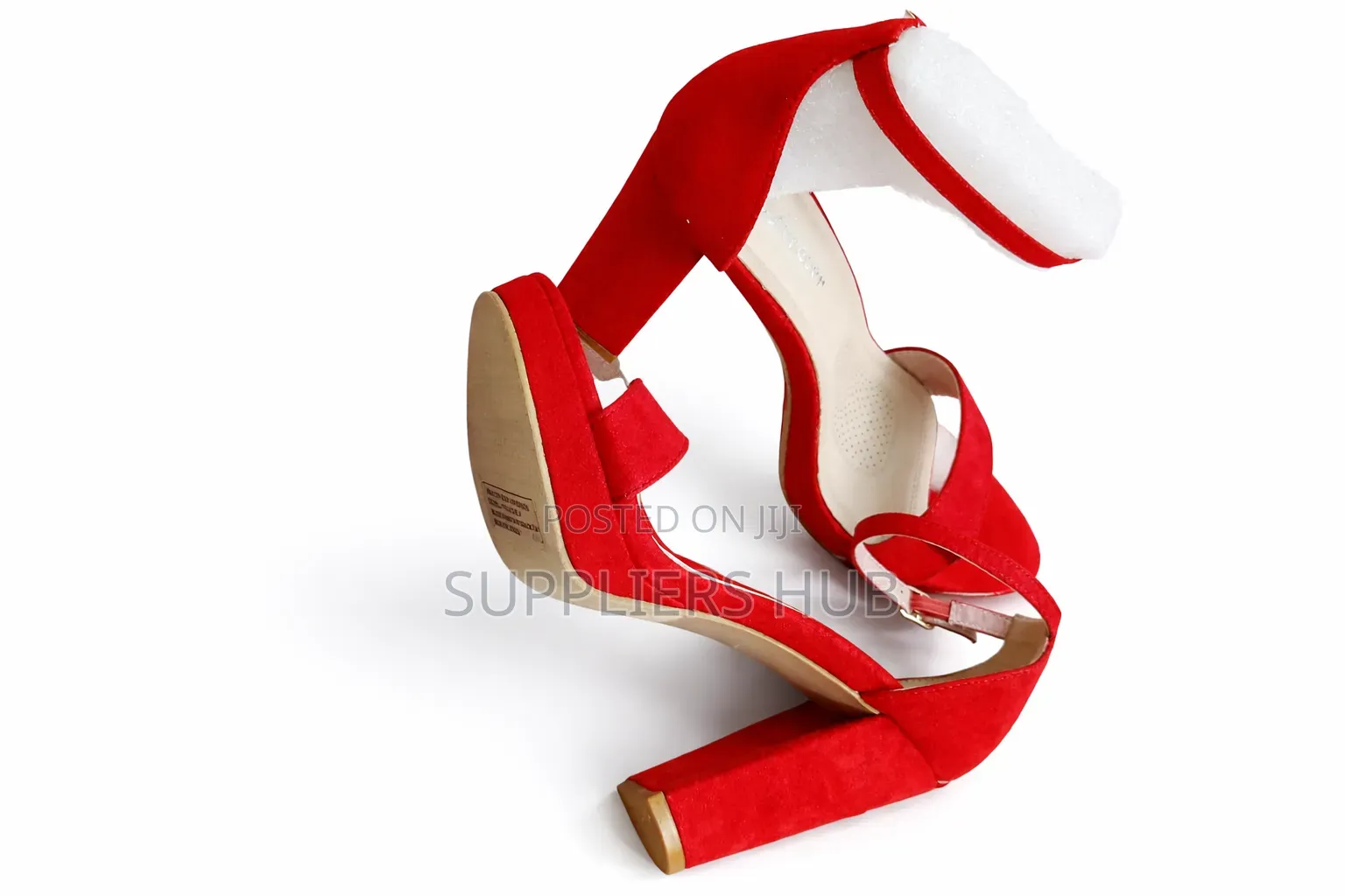 Women's High Quality Ankle Strap Suede Block Heel Shoes
