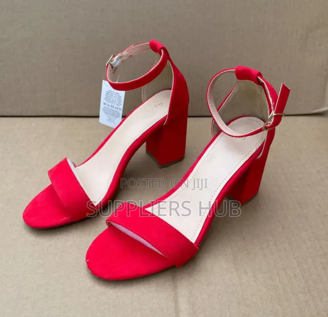 Women's High Quality Ankle Strap Suede Block Heel Shoes