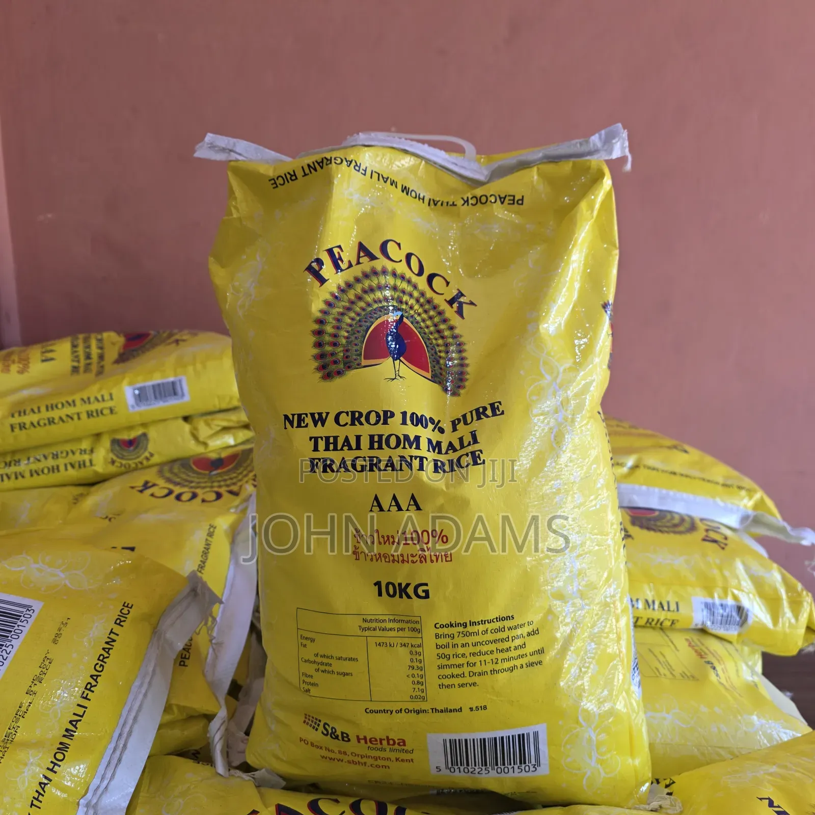 Peacock Thai Hom Mali Fragrant Rice 10kg – Aaa New Crop
