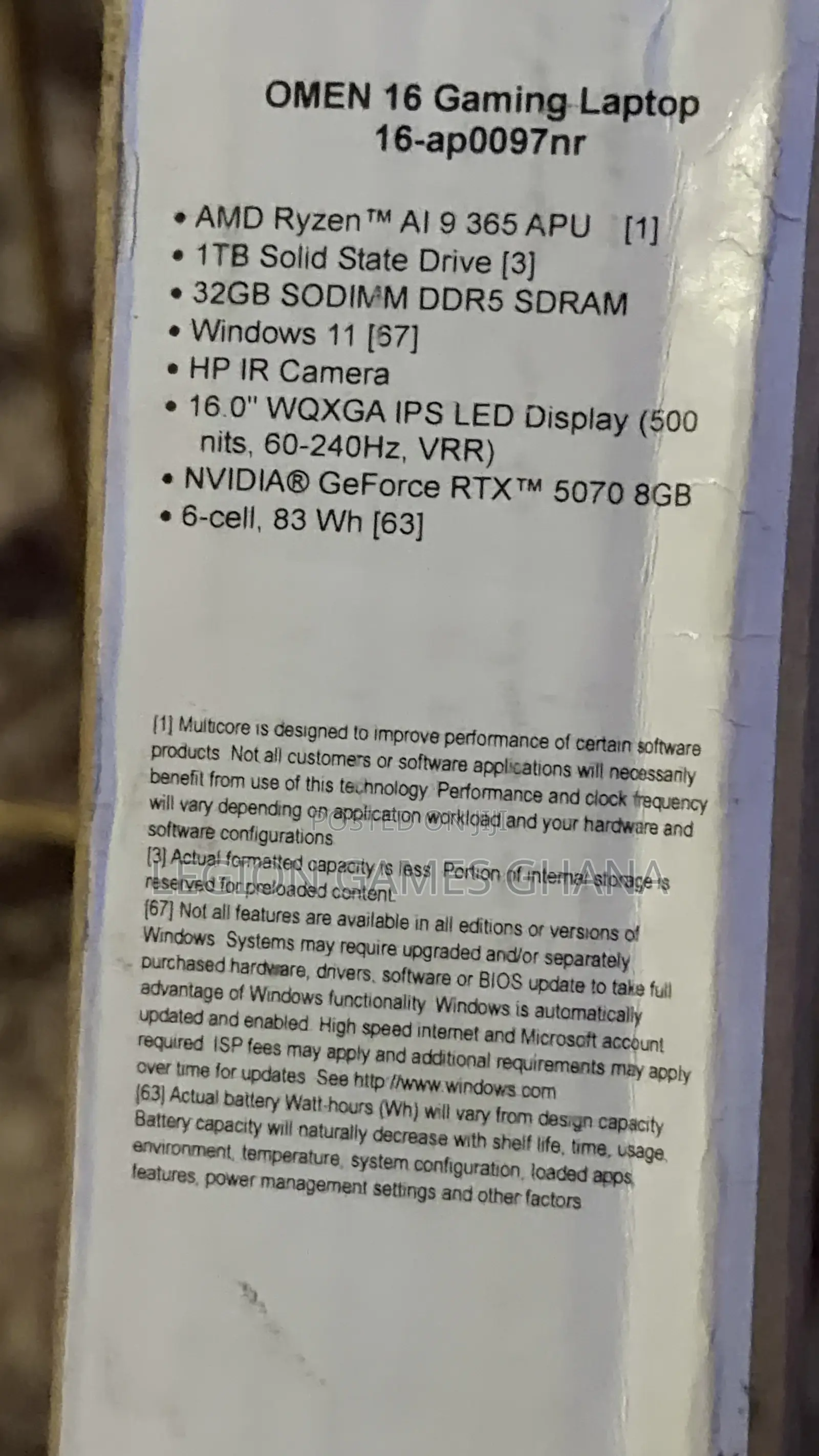 New Laptop HP Omen 16 32GB AMD Ryzen 9 SSD 1T