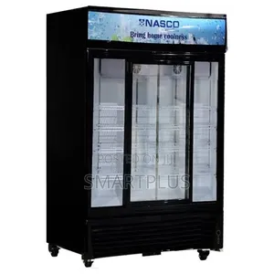 Nasco1080l a Heavy-Duty, Double-Door Commercial Display Refrigerator.