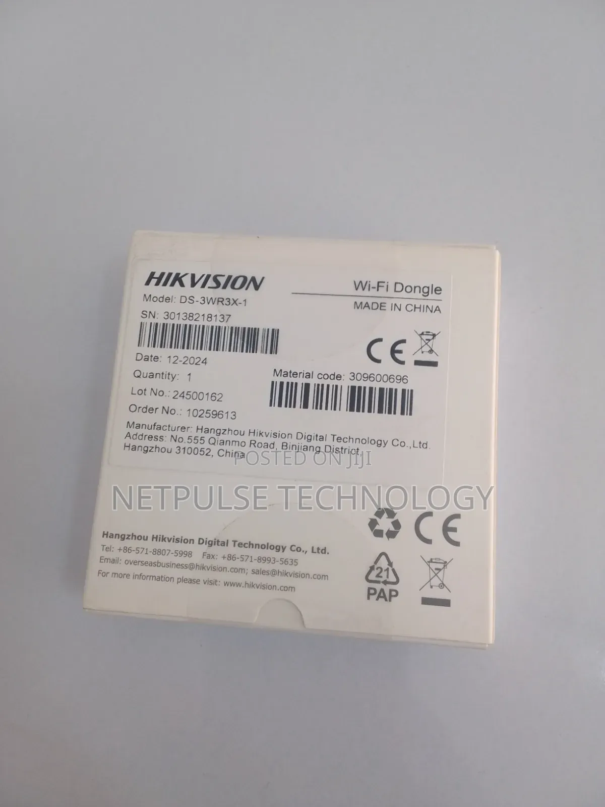 Hikvision Wi-Fi Dongle Ds-3wr3x-1