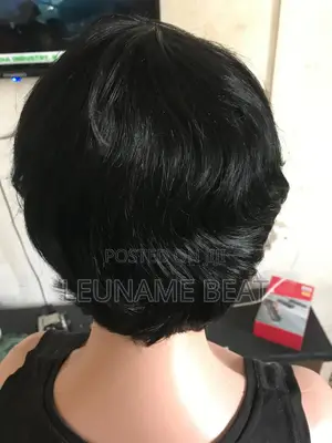 Short Human Hair Black Pixie