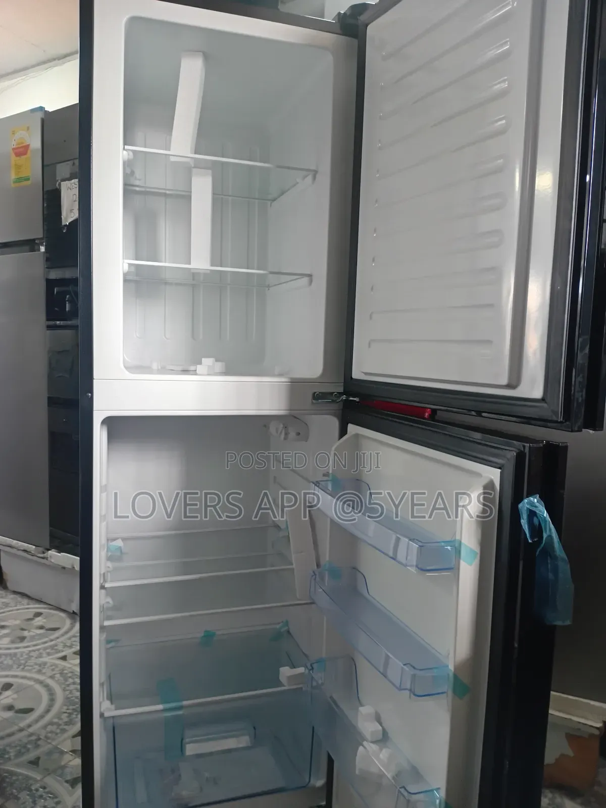 243l Black Modern Double Door Refrigerator.