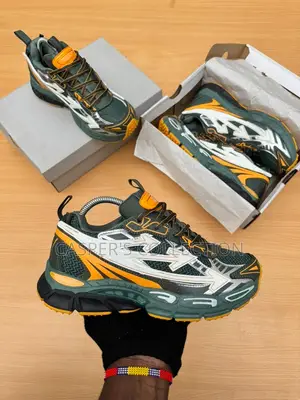 Off-White Be Right Back Sneakers in the Military Green Peach Colorway