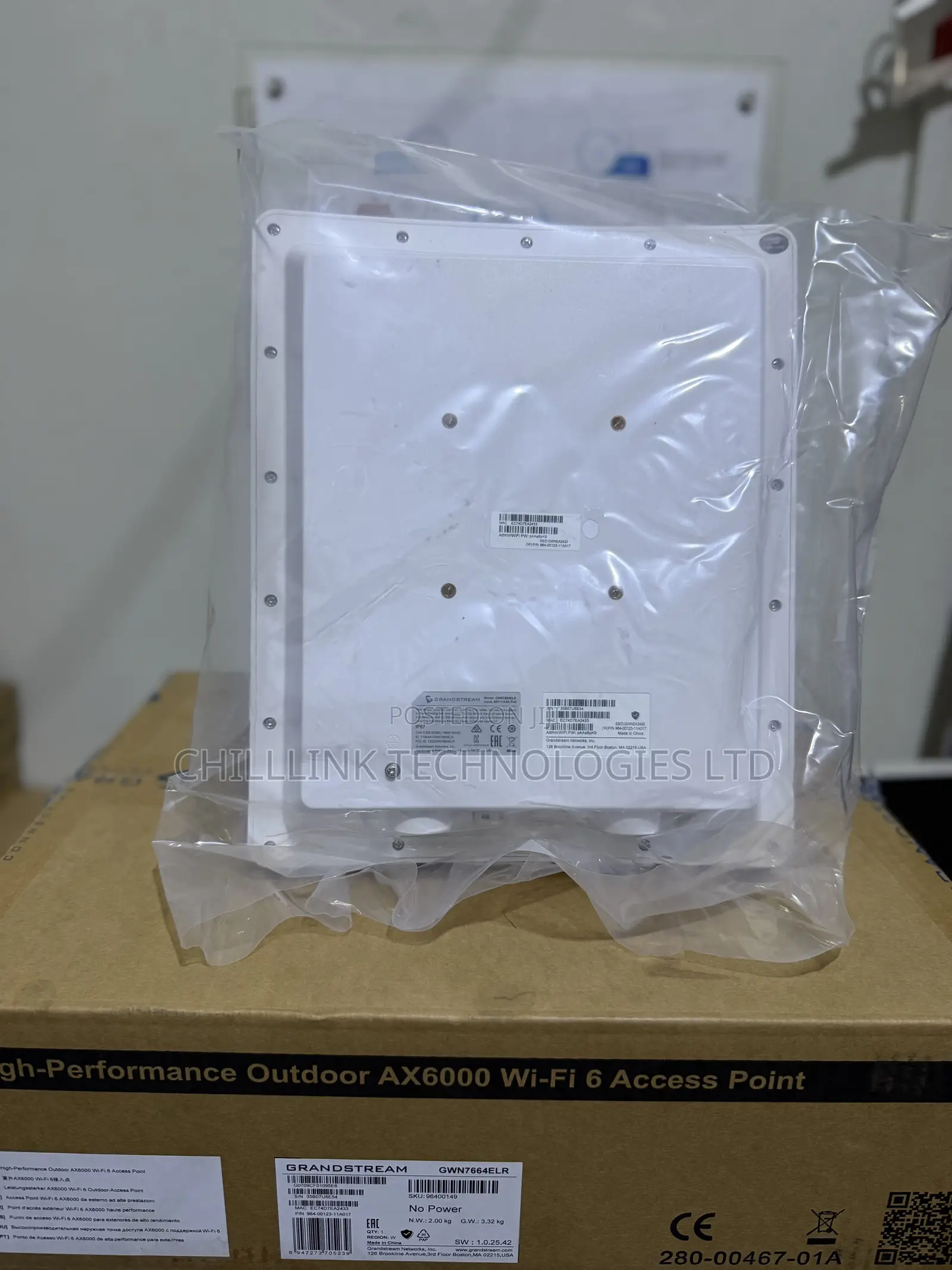 Grandstream Outdoor Long-Range Wi-Fi 6 Access Point Gwn7664elr