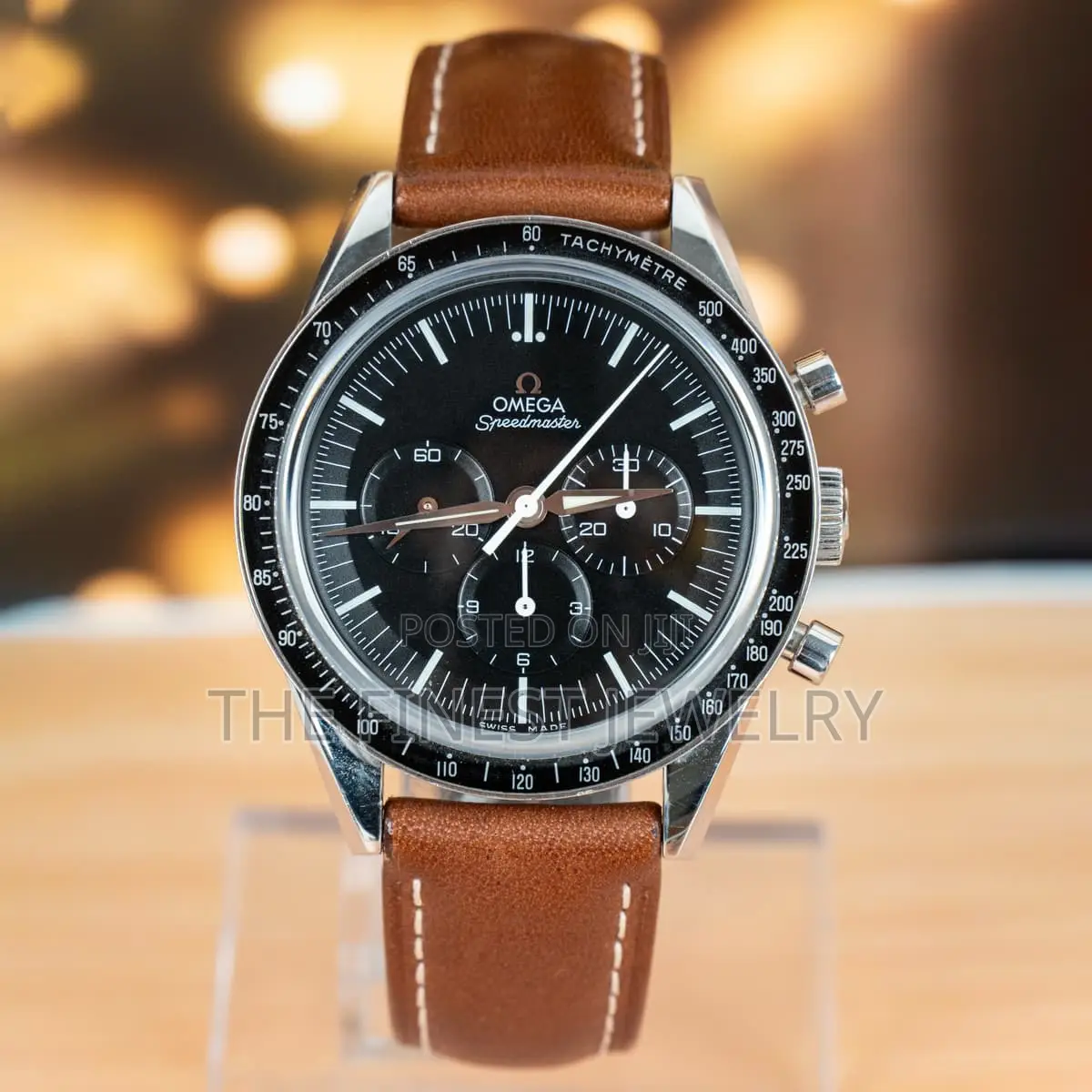 Omega Men’S Watch Brown Leather Strap