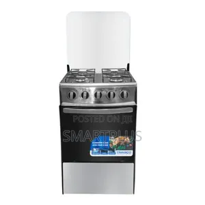 The Nasco 4-Burner Freestanding Gas Cooker and Oven With Steel Finish