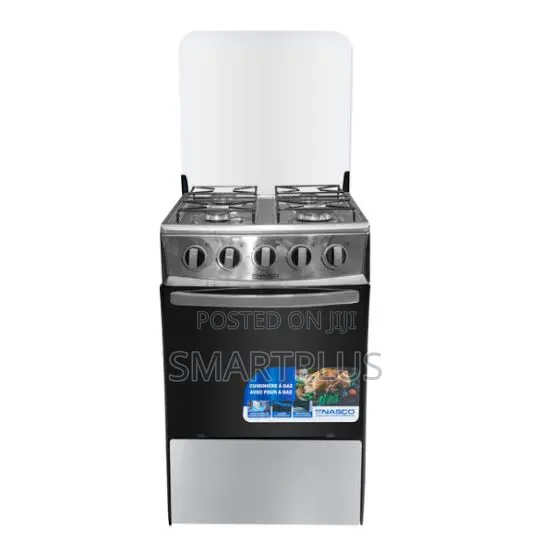 The Nasco 4-Burner Freestanding Gas Cooker and Oven With Steel Finish