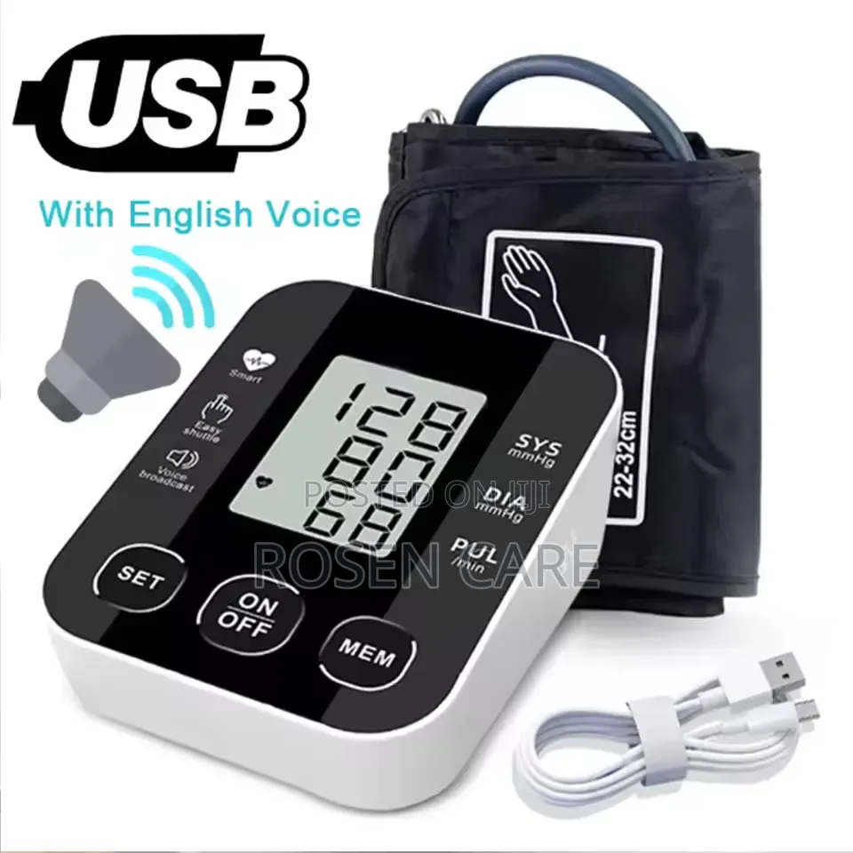 Portable Arm Voice Blood Pressure Monitor Sphygmomanometer Bp Machine