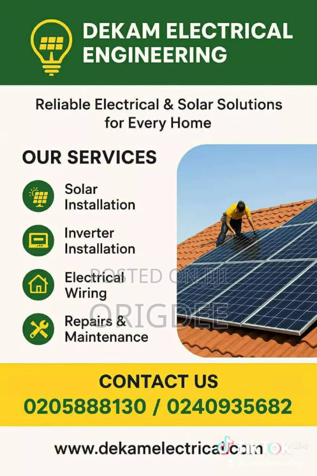 Electrical Wiring, Solar Installation and Maintenance