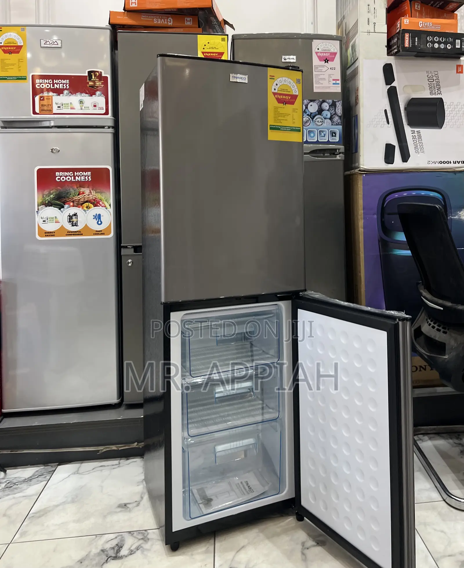 Check Out Nasco Nasd2-20 2 Door Electric Fridge(Dark Gray)158l