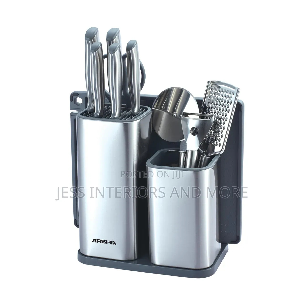 Arshia 11-Piece Stainless Steel Knife Set With Cutting Board