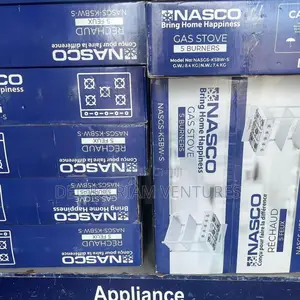 Nasco 5-Burner Gas Cooker With Shelves|One Year Warranty