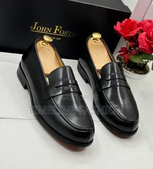Durable Black Leather Men's Easy Fix John Forster Shoes