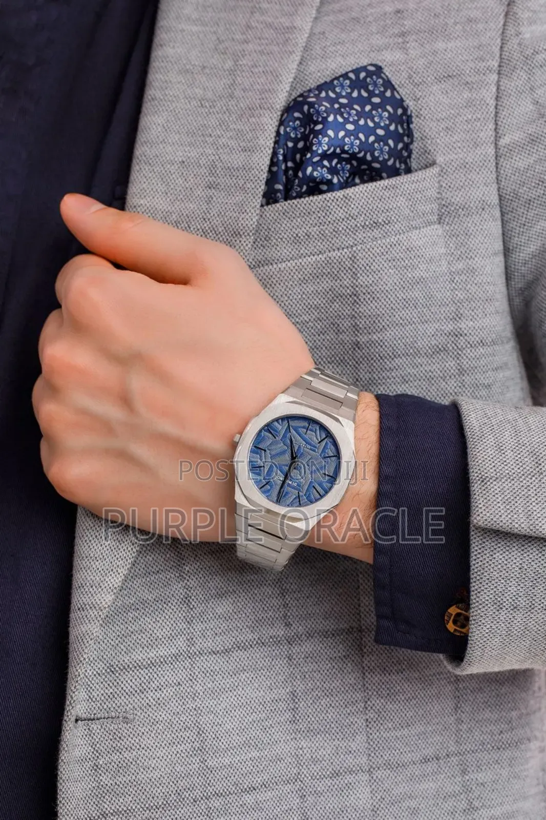D1 Milano Ultra Thin Wristwatch With Blue Dial.