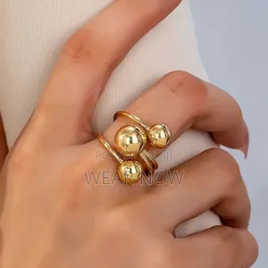 Korean Metal Ball Multi Loop Adjustable Fashion Ring