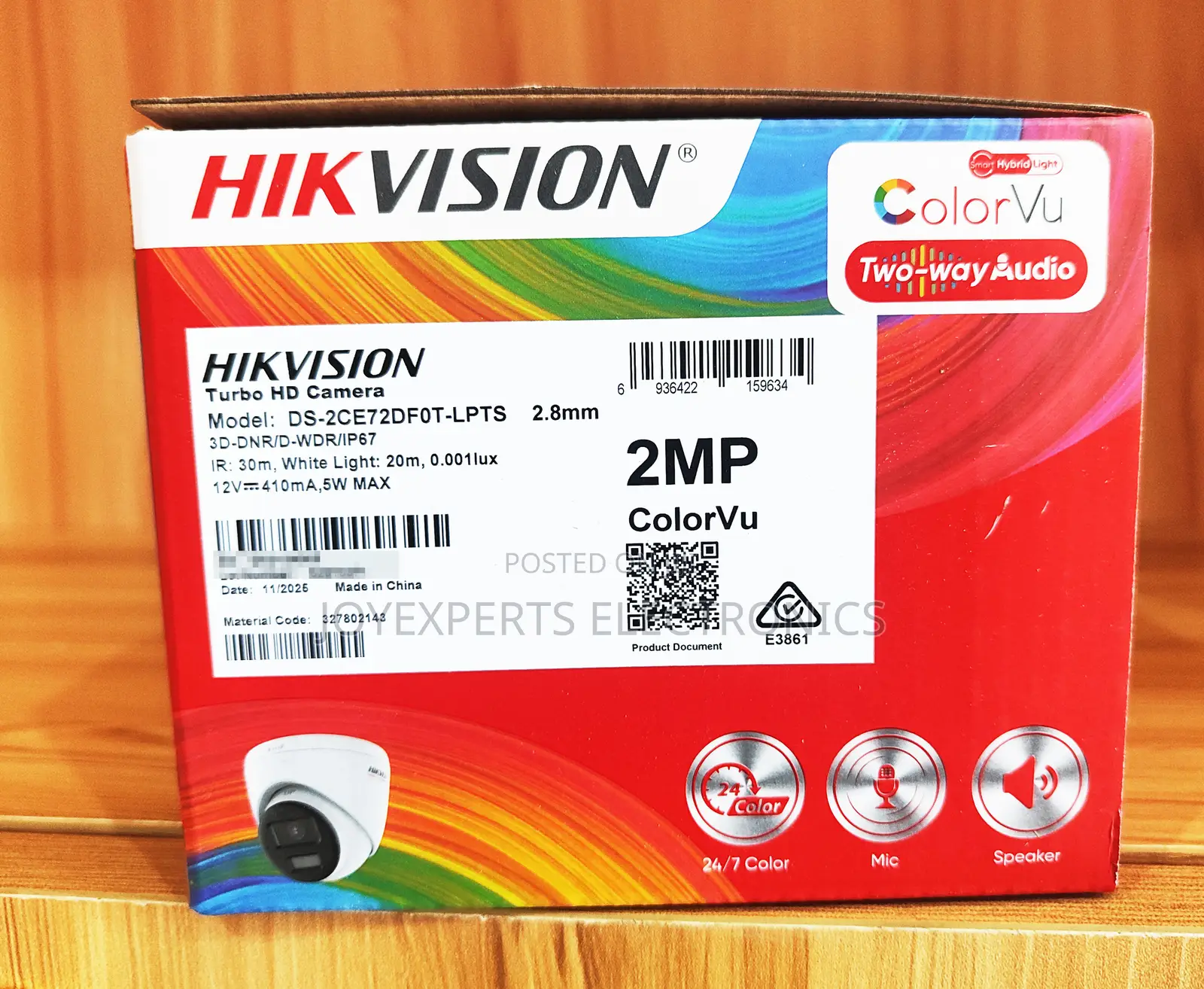 2mp Colorvu Turret Camera (Ds-2ce72df0t-Lpts)
