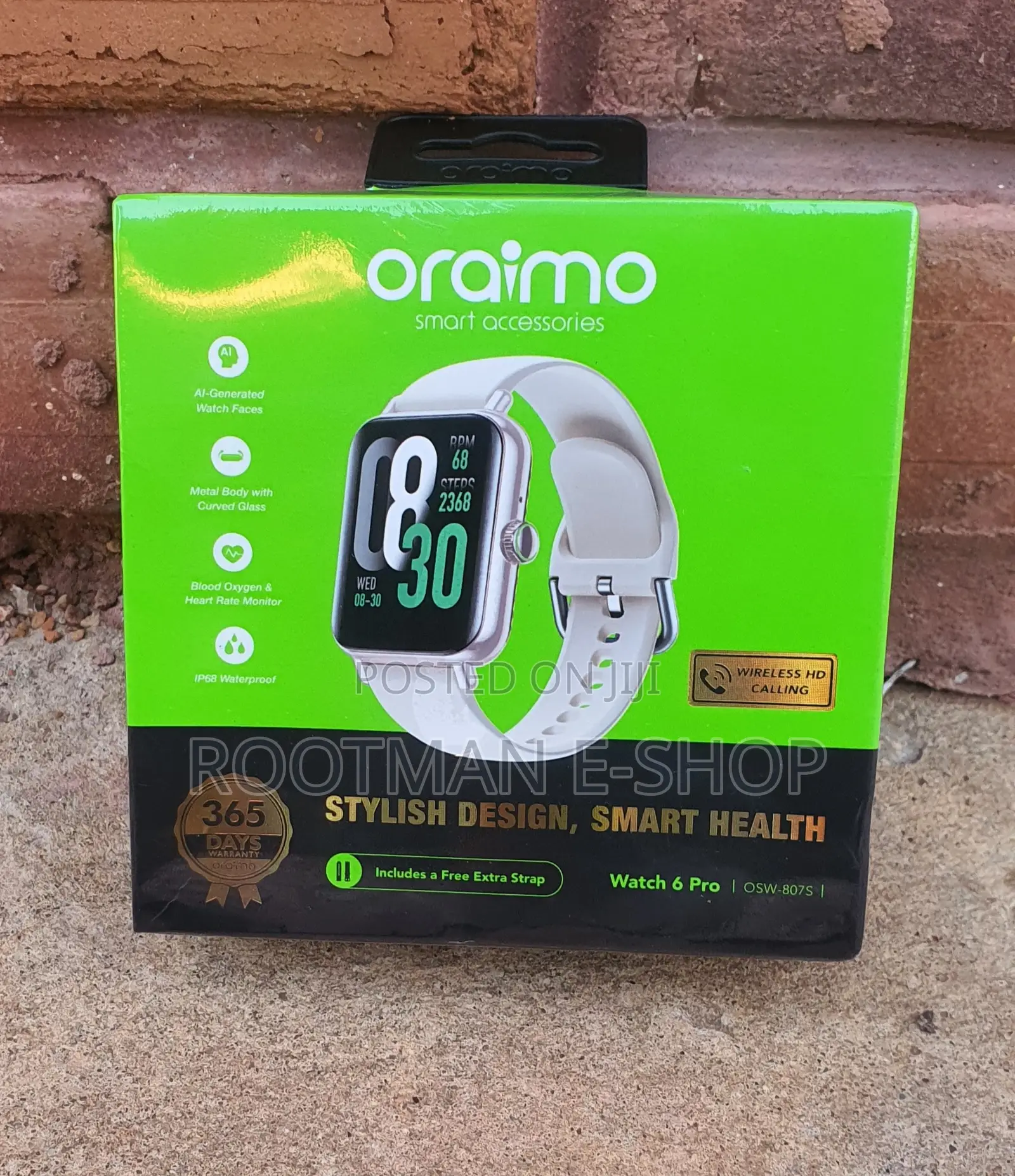 Watch 6 Pro 1.69'' Full Touch Smart Watch ( 2straps ) Oraimo