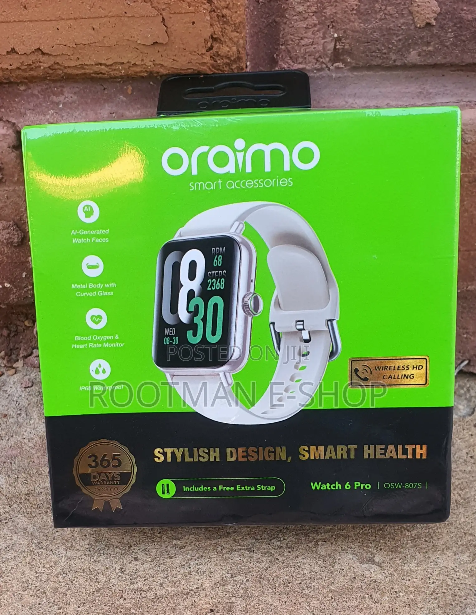 Watch 6pro Oraimo ( Cream Black Strap )