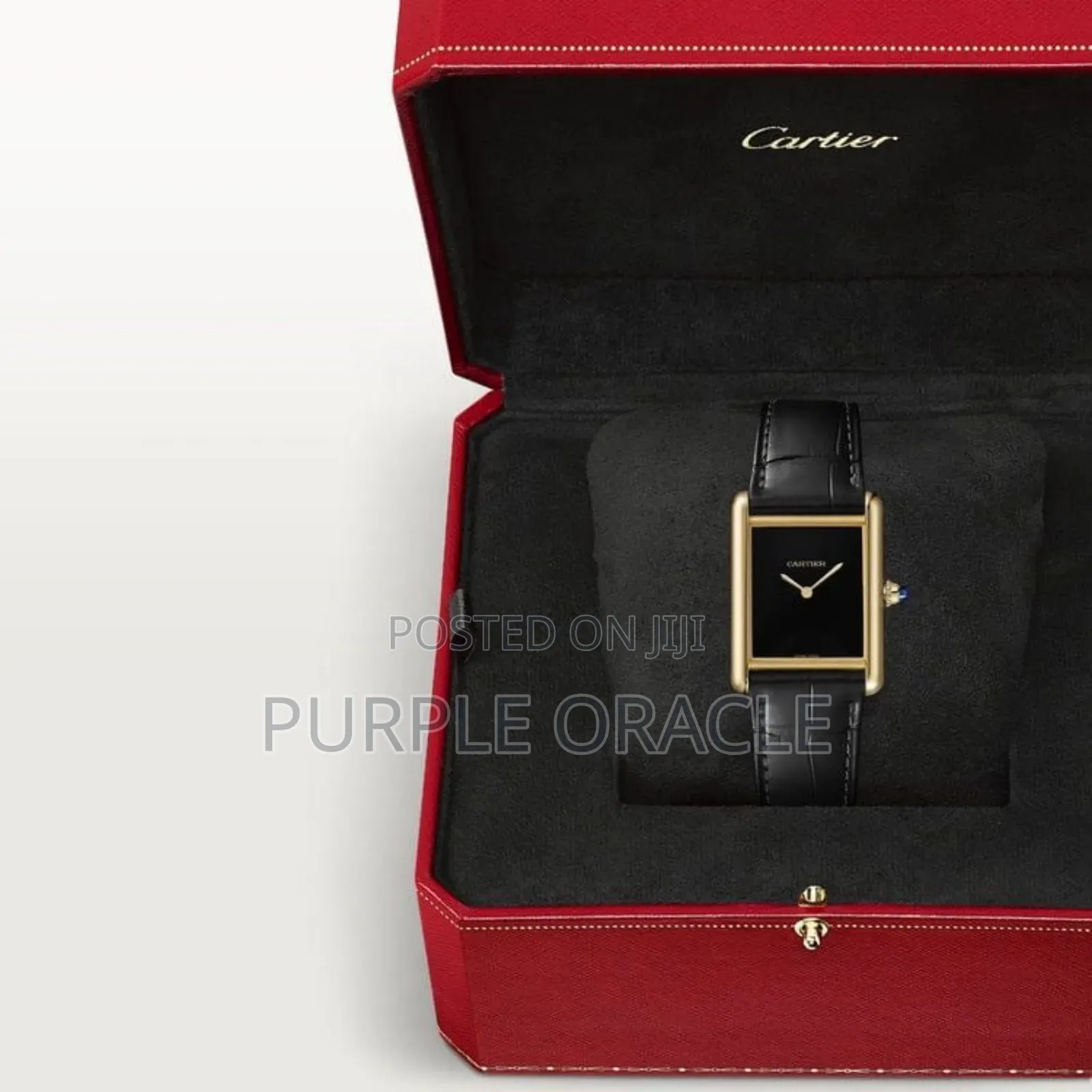 Cartier Tank Le Must Black Gold Watch.