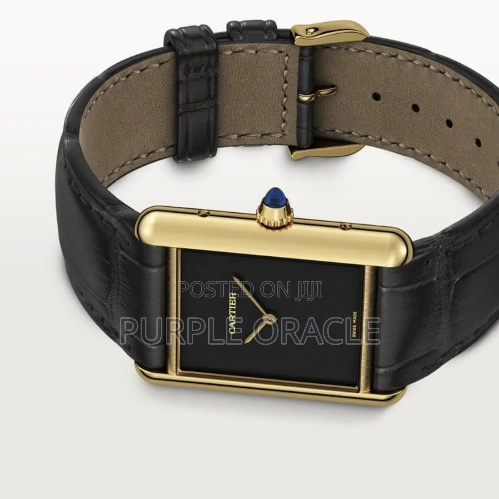 Cartier Tank Le Must Black Gold Watch.