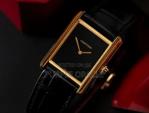 Cartier Tank Le Must Black Gold Watch.
