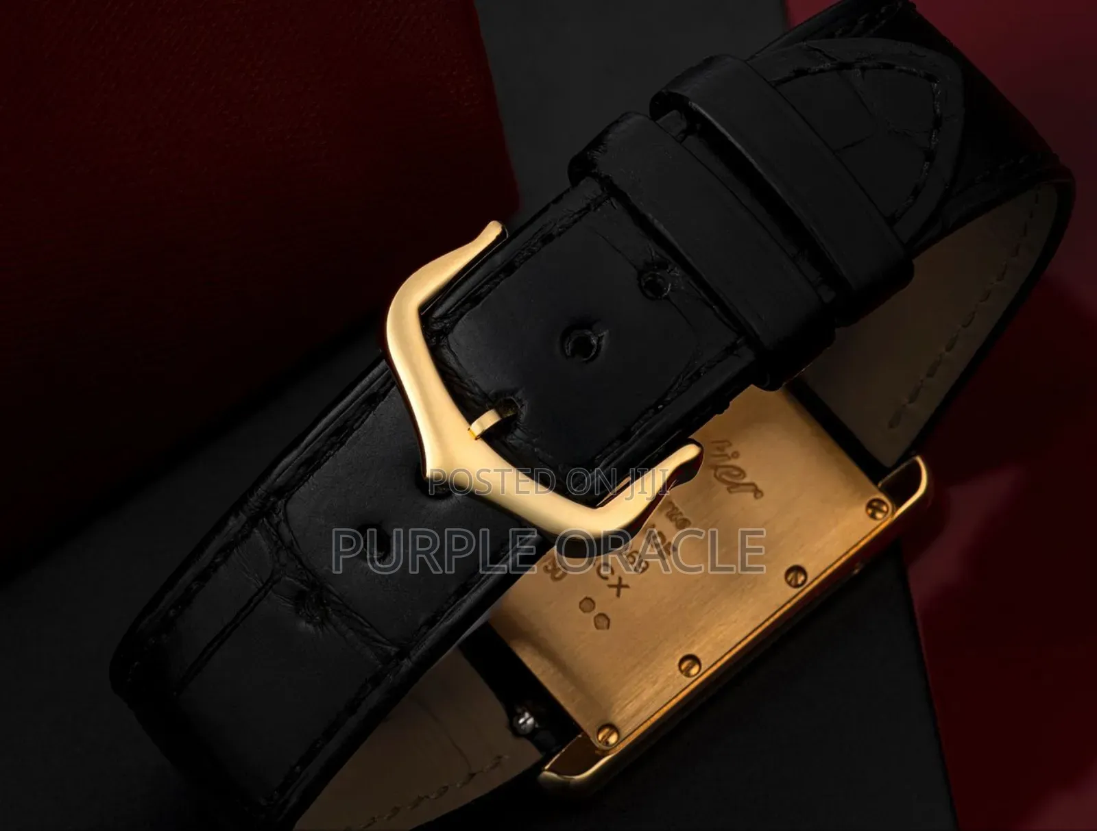Cartier Tank Le Must Black Gold Watch.