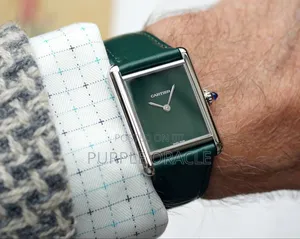 Cartier Tank Le Must Green Timepiece.