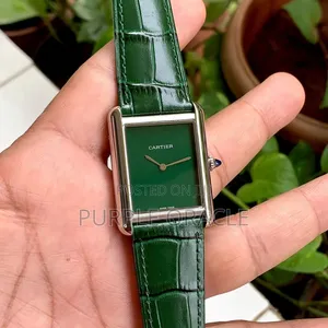Cartier Tank Le Must Green Timepiece.
