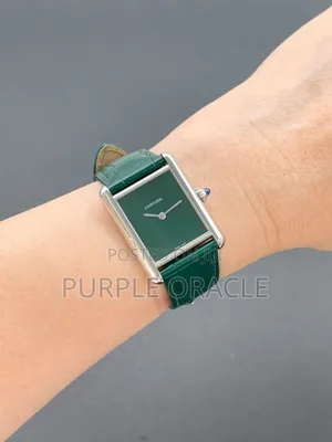 Cartier Tank Le Must Green Timepiece.