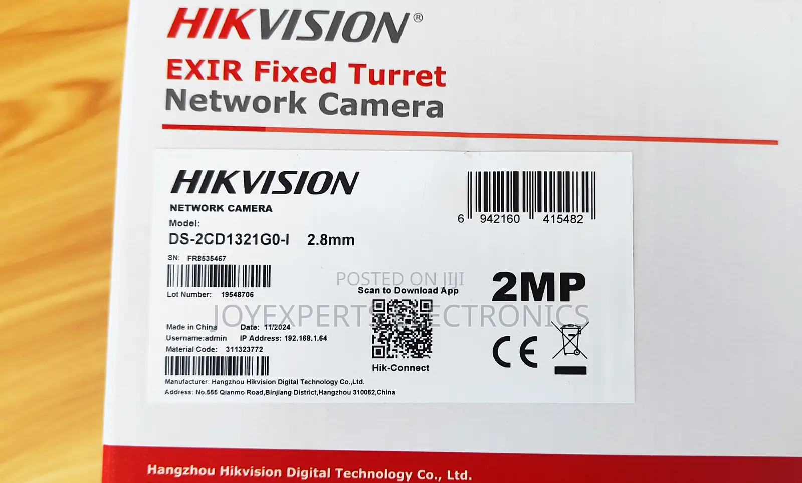 2 Mp Fixed Turret Network Camera