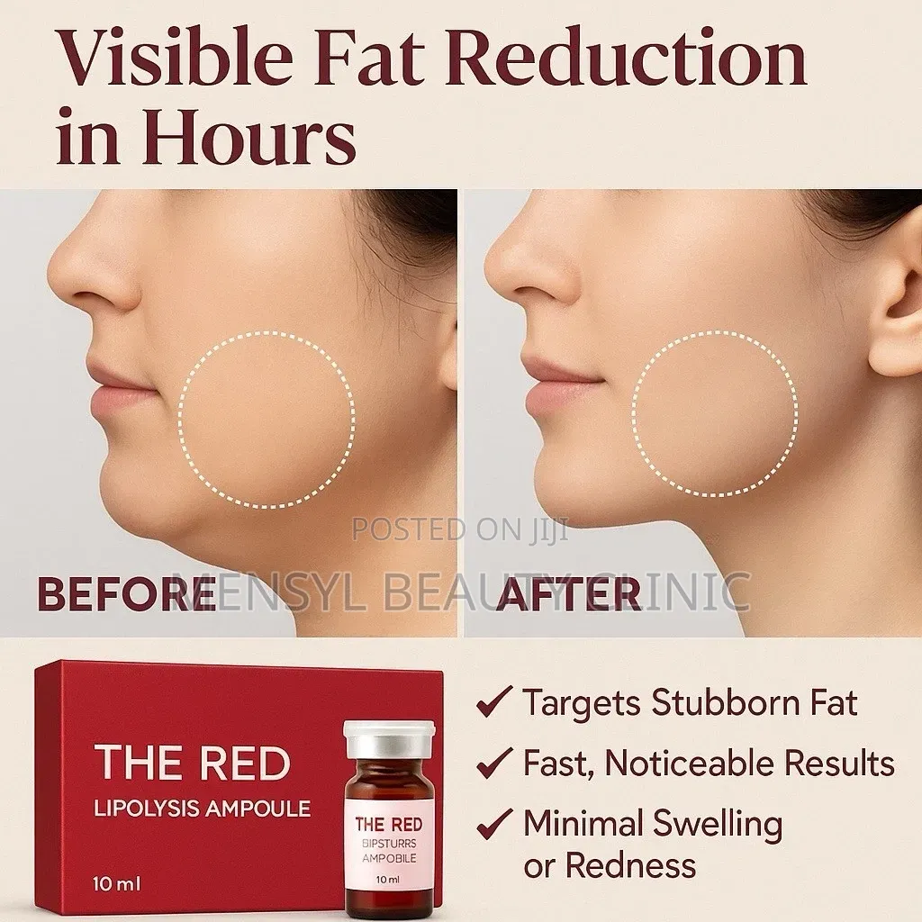 Red Lipolysis Injection for Stubborn Fat on Face, Tummy Inner Thighs