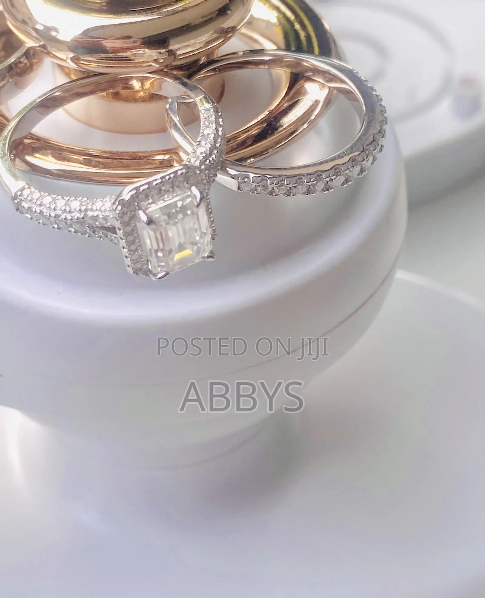 Moissanite Diamond 2pcs Wedding Ring