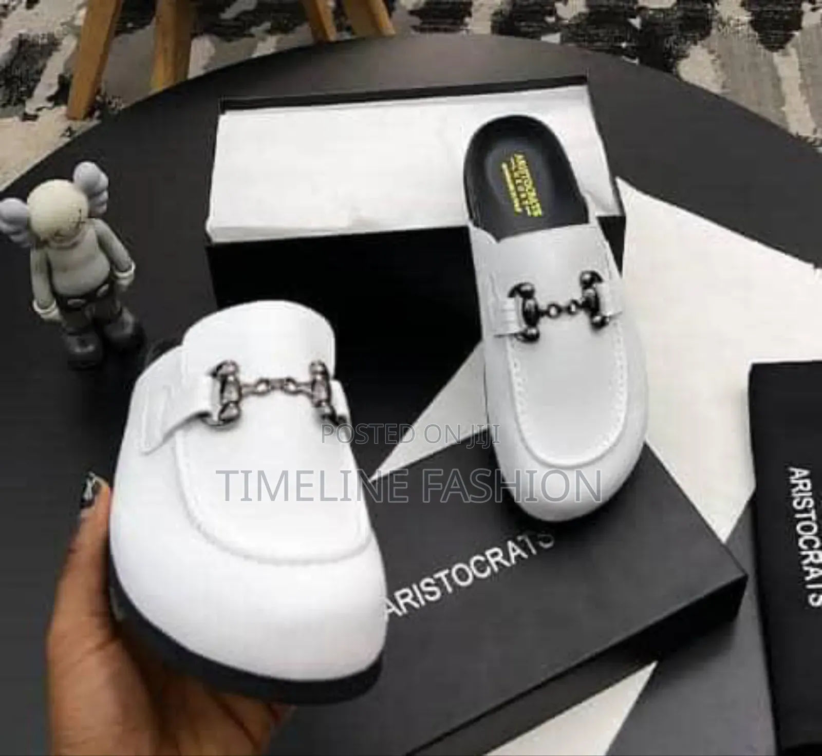 All White Aristocrat Men's Slippers