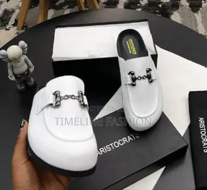 All White Aristocrat Men's Slippers